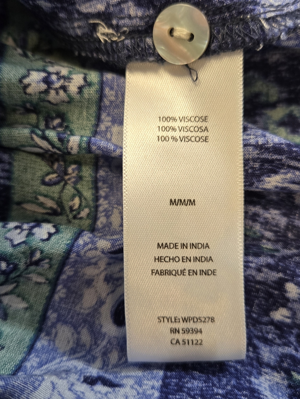 beachlunchlounge Blue Patterned Maxi Dress Puff Sleeve  Medium - Picture 7 of 7